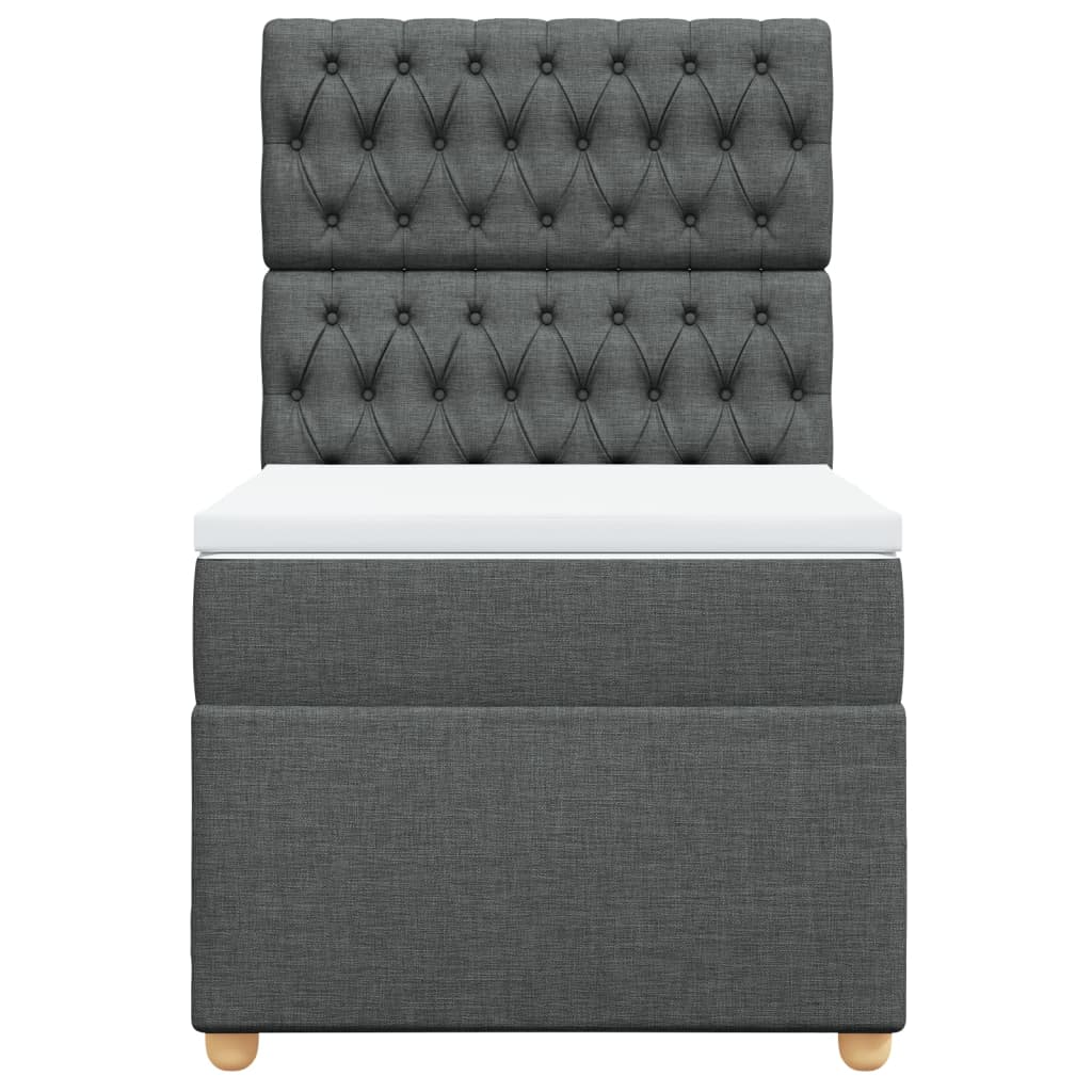 Boxspring met matras stof donkergrijs 80x200 cm is nu te koop bij PeponiXL, paradijselijk wonen!