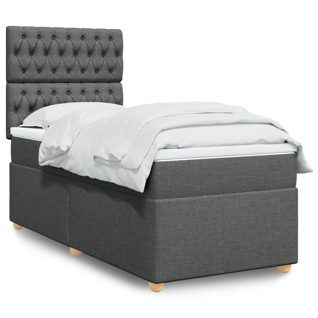 Boxspring met matras stof donkergrijs 80x200 cm is nu te koop bij PeponiXL, paradijselijk wonen!