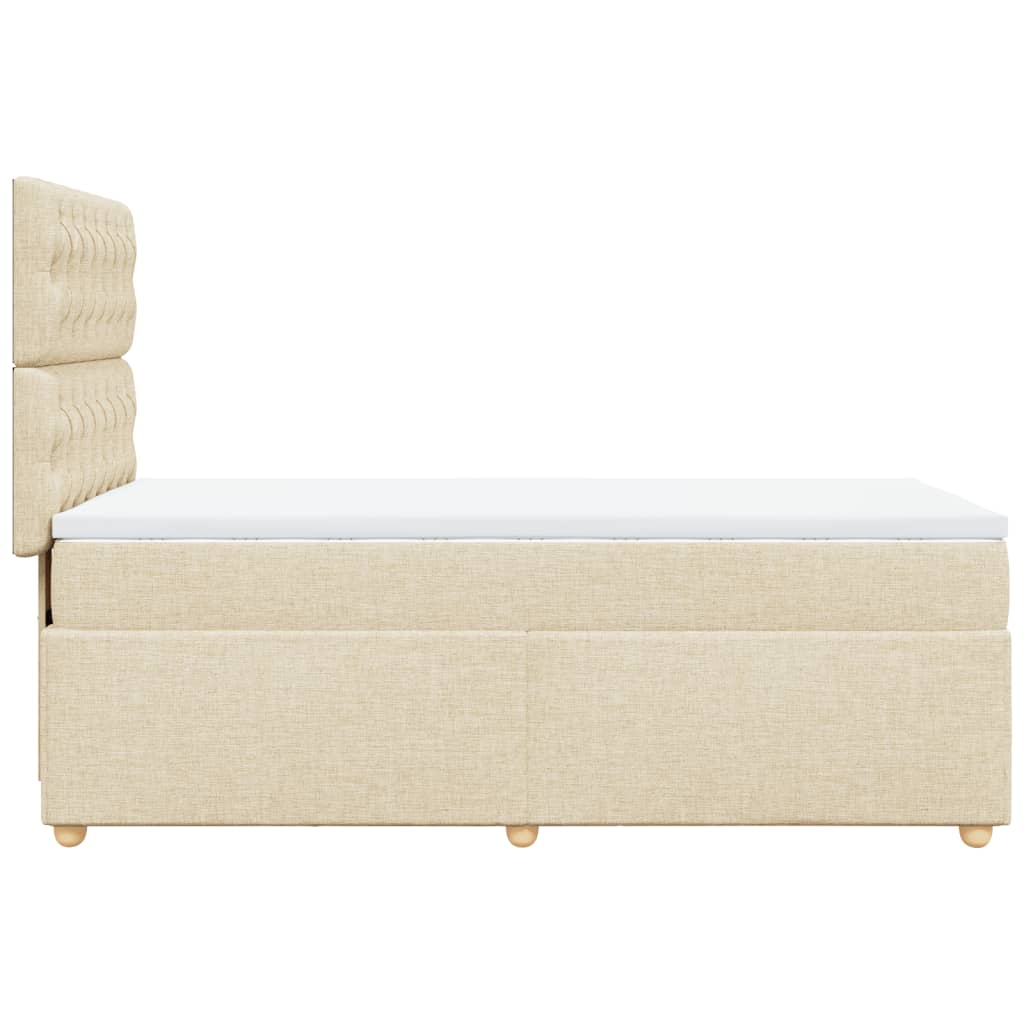 Boxspring met matras stof crèmekleurig 80x200 cm is nu te koop bij PeponiXL, paradijselijk wonen!