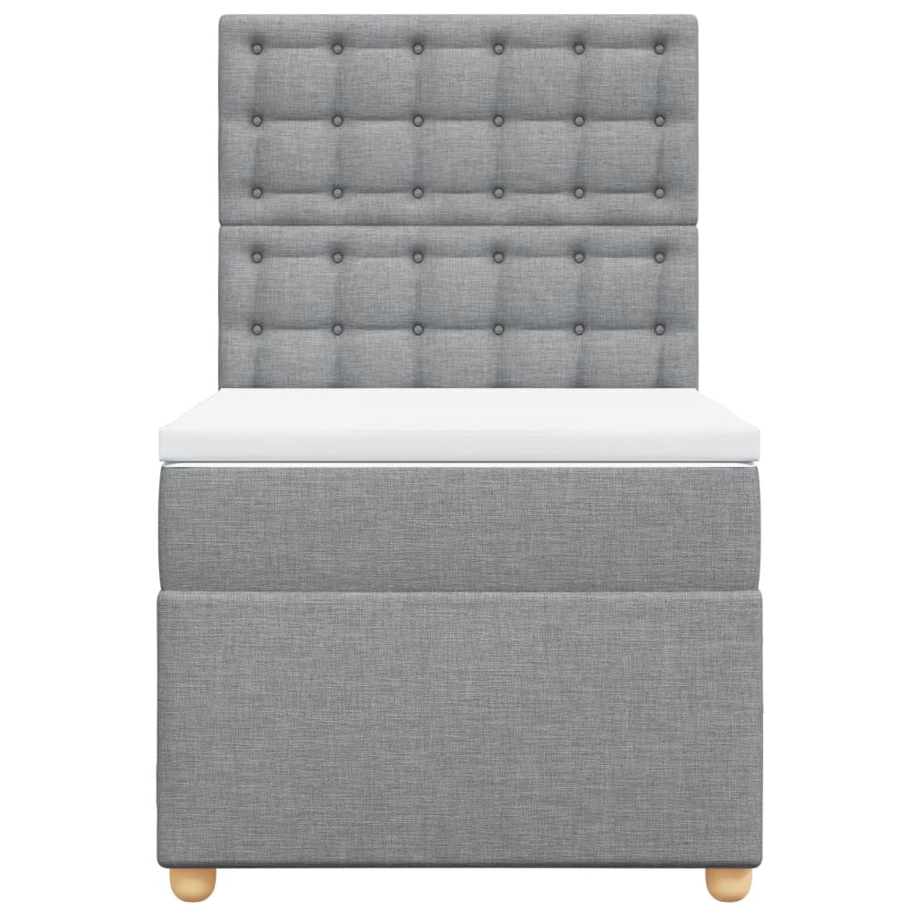 Boxspring met matras stof lichtgrijs 80x200 cm is nu te koop bij PeponiXL, paradijselijk wonen!