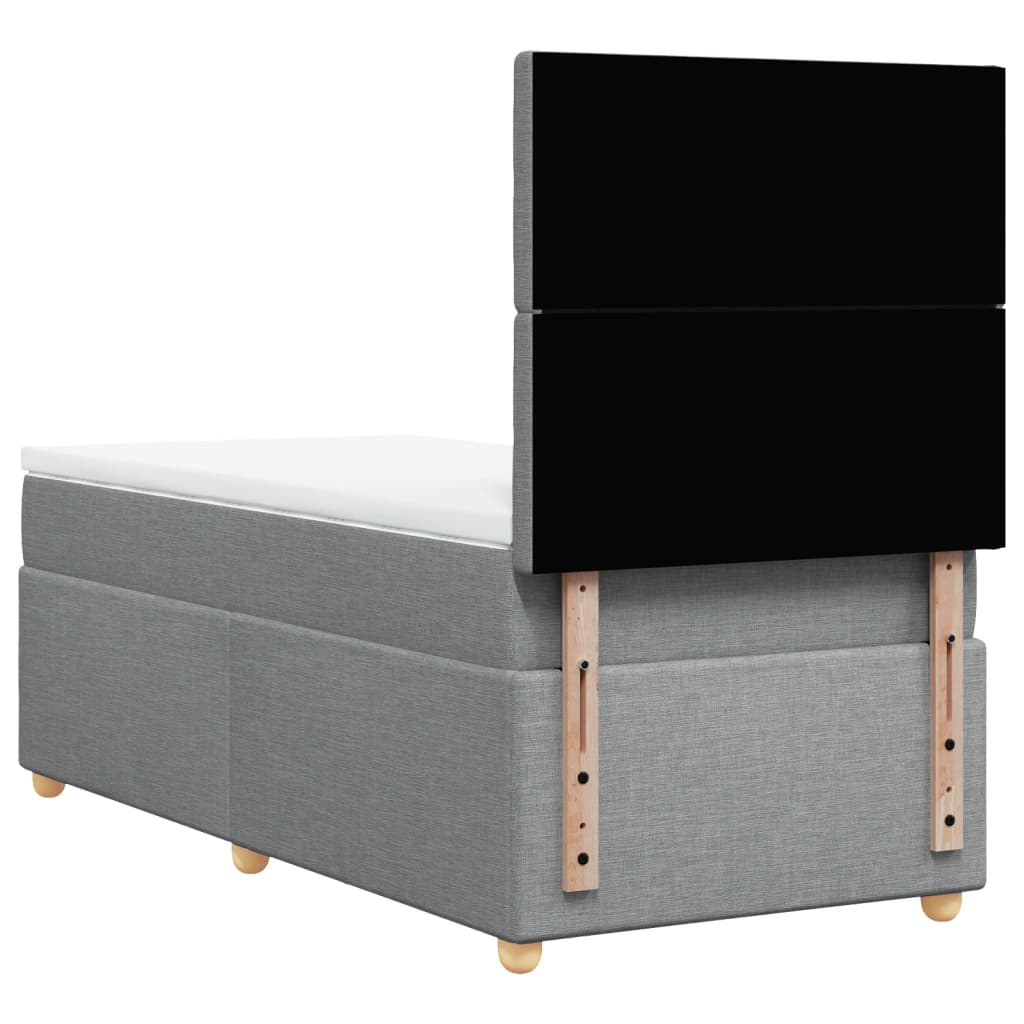 Boxspring met matras stof lichtgrijs 80x200 cm is nu te koop bij PeponiXL, paradijselijk wonen!