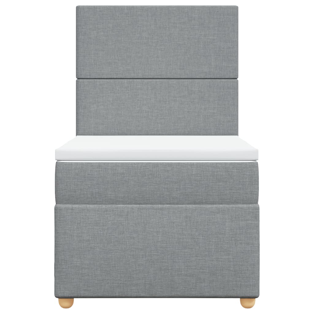 Boxspring met matras stof lichtgrijs 90x190 cm is nu te koop bij PeponiXL, paradijselijk wonen!