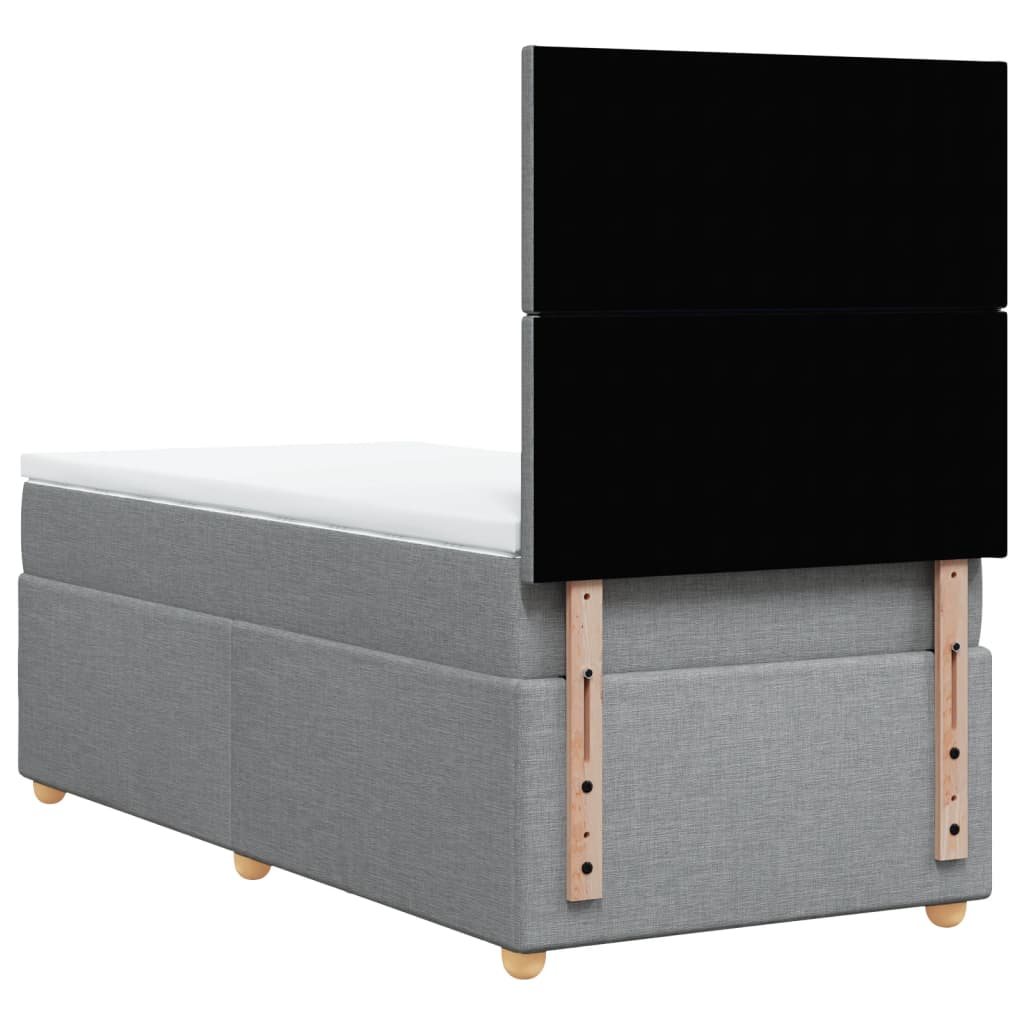 Boxspring met matras stof lichtgrijs 90x190 cm is nu te koop bij PeponiXL, paradijselijk wonen!