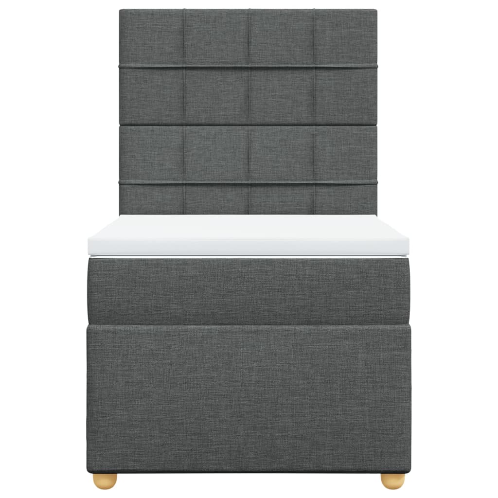 Boxspring met matras stof donkergrijs 90x190 cm is nu te koop bij PeponiXL, paradijselijk wonen!