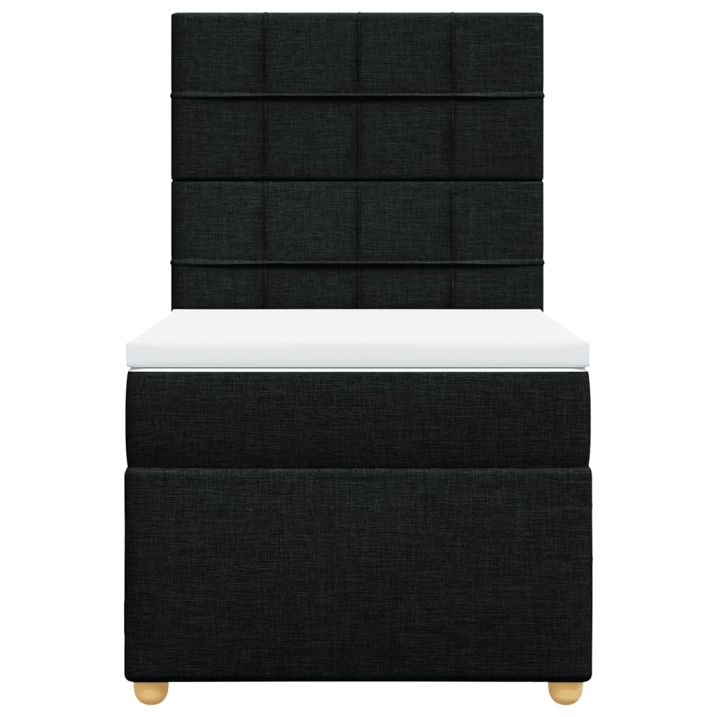 Boxspring met matras stof zwart 90x190 cm is nu te koop bij PeponiXL, paradijselijk wonen!