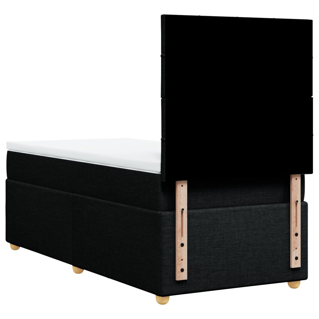 Boxspring met matras stof zwart 90x190 cm is nu te koop bij PeponiXL, paradijselijk wonen!