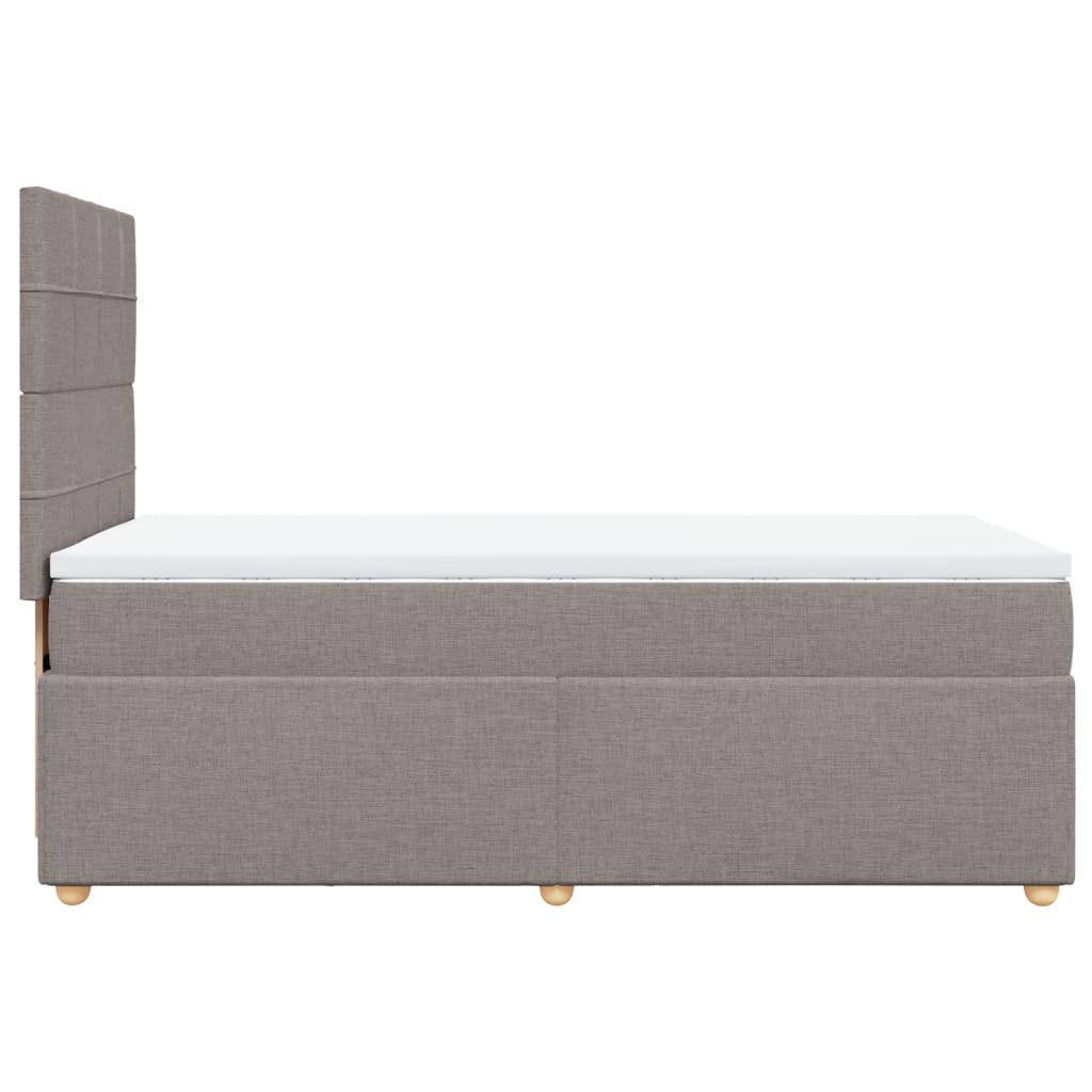 Boxspring met matras stof taupe 90x190 cm is nu te koop bij PeponiXL, paradijselijk wonen!