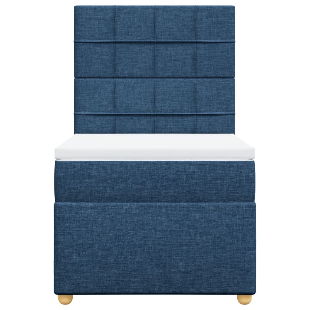 Boxspring met matras stof blauw 90x190 cm is nu te koop bij PeponiXL, paradijselijk wonen!