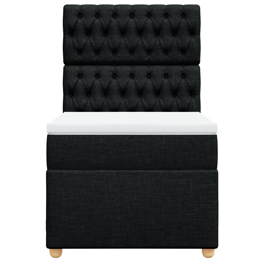 Boxspring met matras stof zwart 90x190 cm is nu te koop bij PeponiXL, paradijselijk wonen!