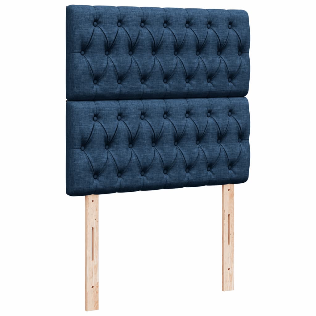 Boxspring met matras stof blauw 90x190 cm is nu te koop bij PeponiXL, paradijselijk wonen!