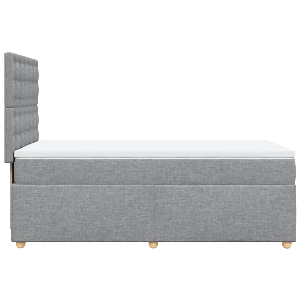 Boxspring met matras stof lichtgrijs 90x190 cm is nu te koop bij PeponiXL, paradijselijk wonen!
