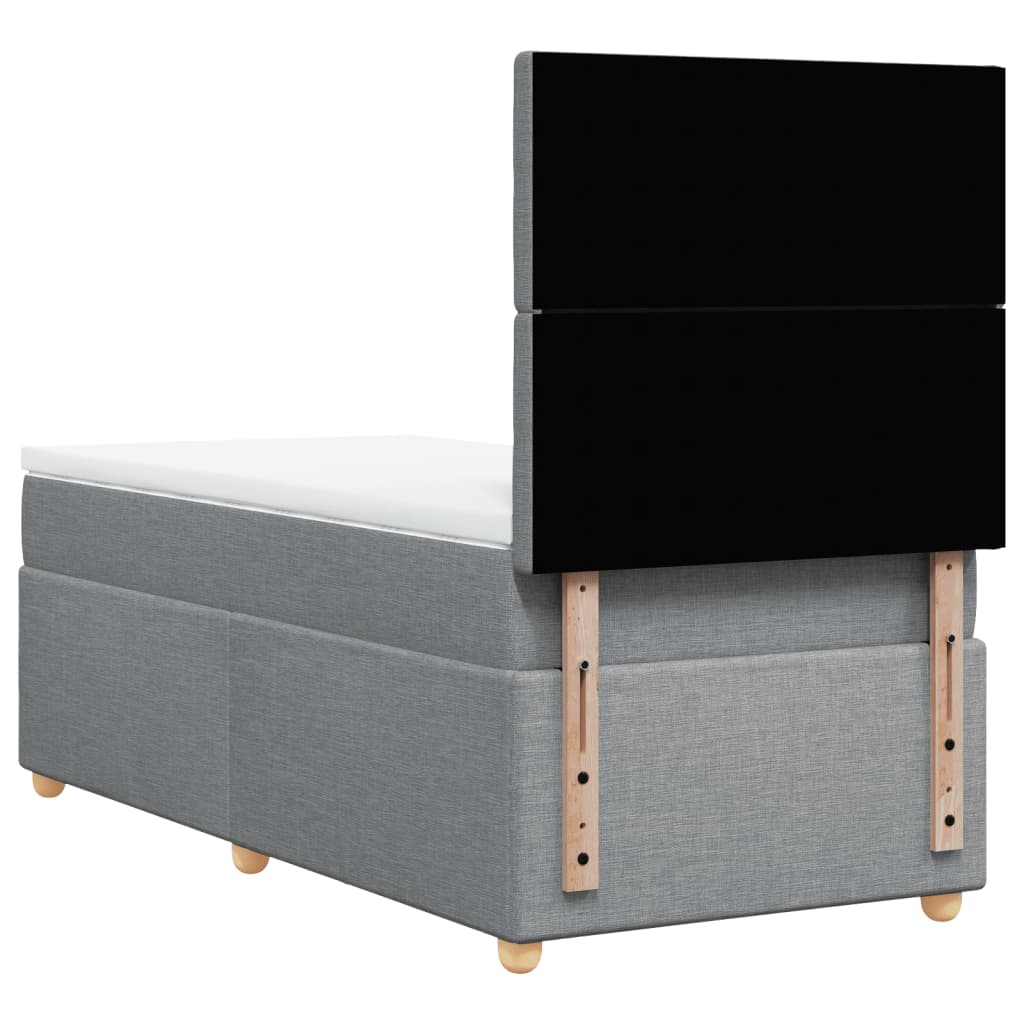 Boxspring met matras stof lichtgrijs 90x190 cm is nu te koop bij PeponiXL, paradijselijk wonen!