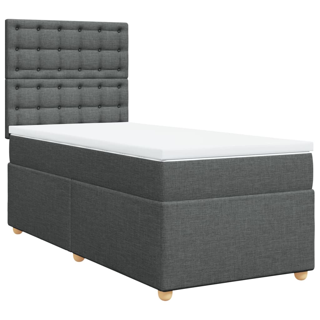 Boxspring met matras stof donkergrijs 90x190 cm is nu te koop bij PeponiXL, paradijselijk wonen!