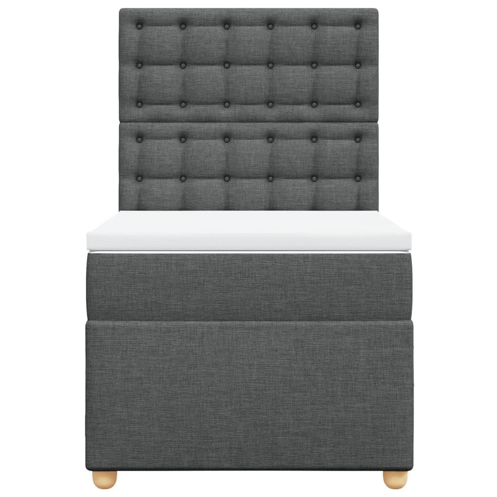 Boxspring met matras stof donkergrijs 90x190 cm is nu te koop bij PeponiXL, paradijselijk wonen!