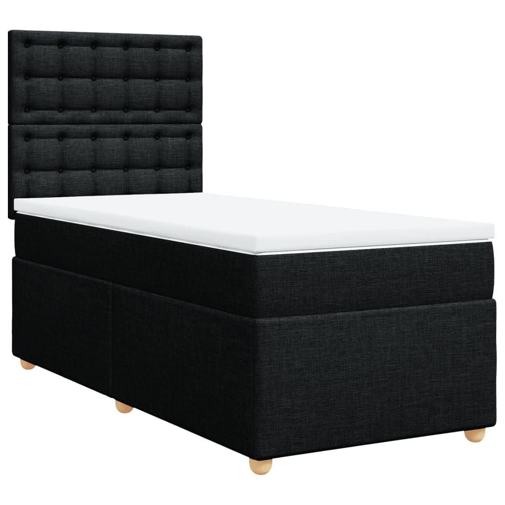 Boxspring met matras stof zwart 90x190 cm is nu te koop bij PeponiXL, paradijselijk wonen!