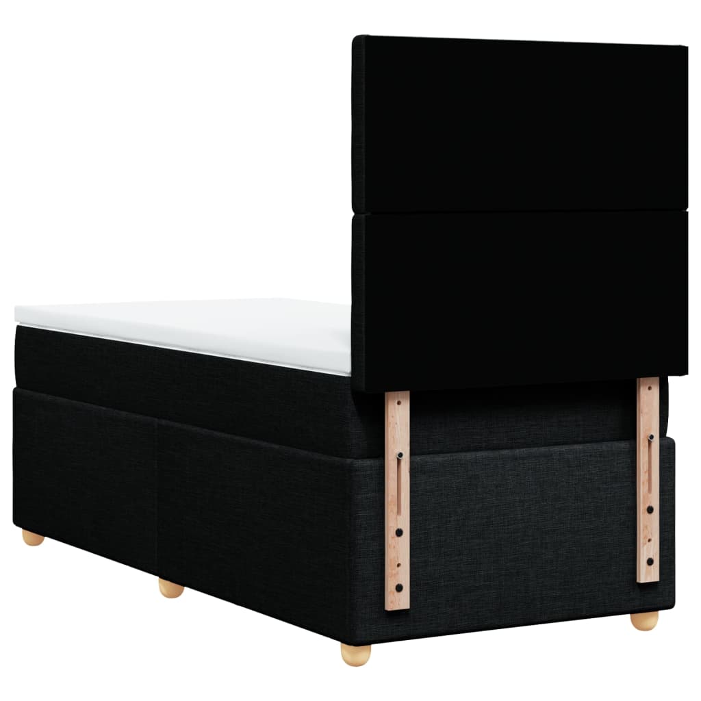 Boxspring met matras stof zwart 90x190 cm is nu te koop bij PeponiXL, paradijselijk wonen!