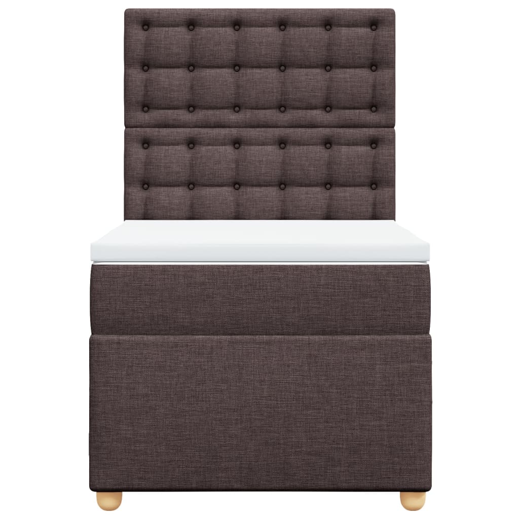 Boxspring met matras stof donkerbruin 90x190 cm is nu te koop bij PeponiXL, paradijselijk wonen!