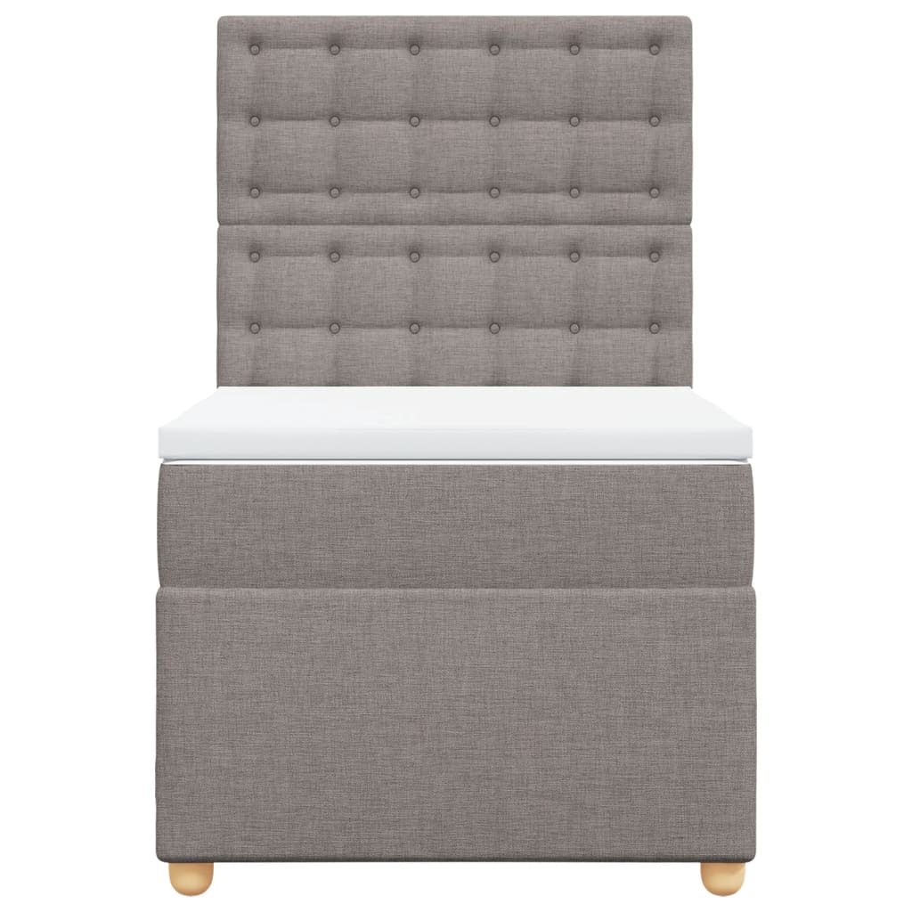 Boxspring met matras stof taupe 90x190 cm is nu te koop bij PeponiXL, paradijselijk wonen!