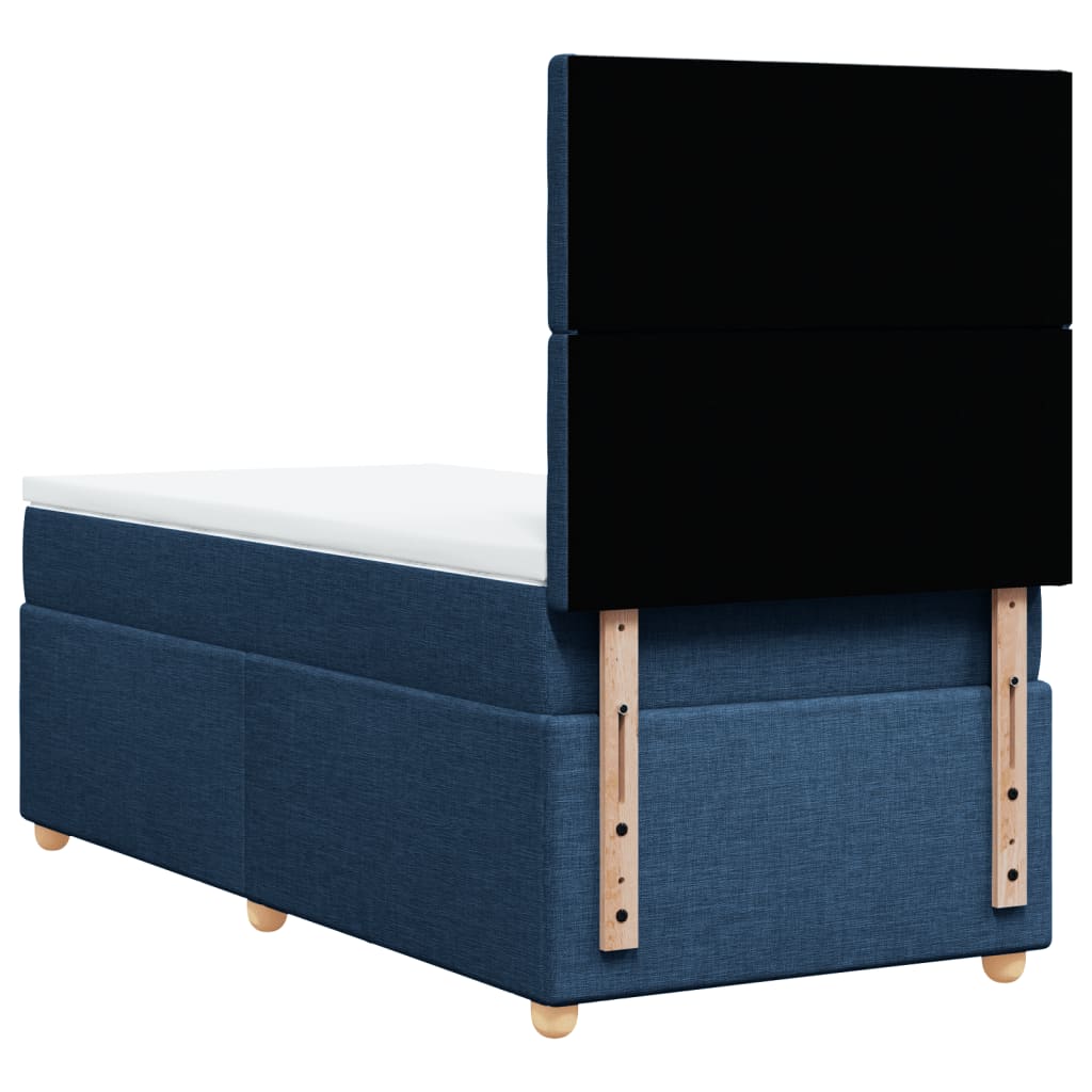 Boxspring met matras stof blauw 90x190 cm is nu te koop bij PeponiXL, paradijselijk wonen!