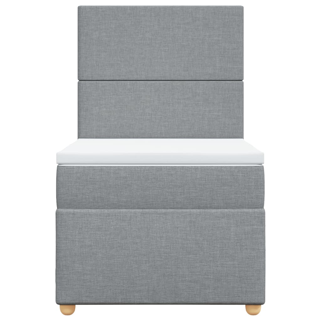 Boxspring met matras stof lichtgrijs 90x200 cm is nu te koop bij PeponiXL, paradijselijk wonen!