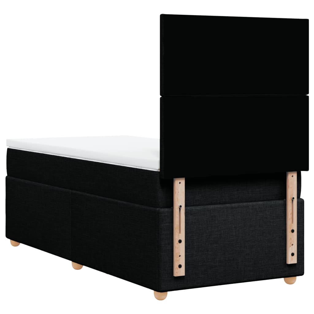 Boxspring met matras stof zwart 90x200 cm is nu te koop bij PeponiXL, paradijselijk wonen!