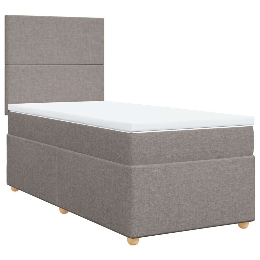 Boxspring met matras stof taupe 90x200 cm is nu te koop bij PeponiXL, paradijselijk wonen!