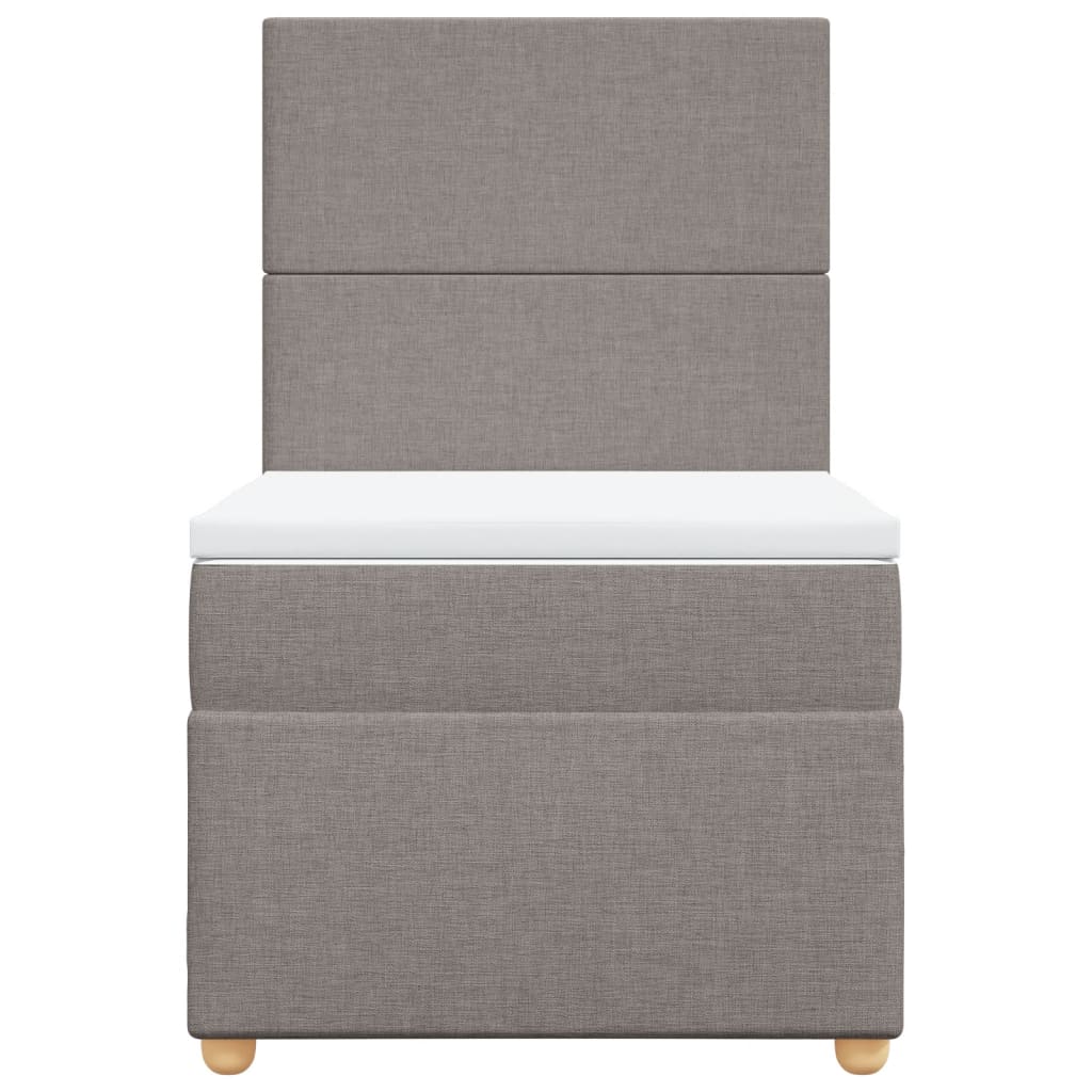Boxspring met matras stof taupe 90x200 cm is nu te koop bij PeponiXL, paradijselijk wonen!