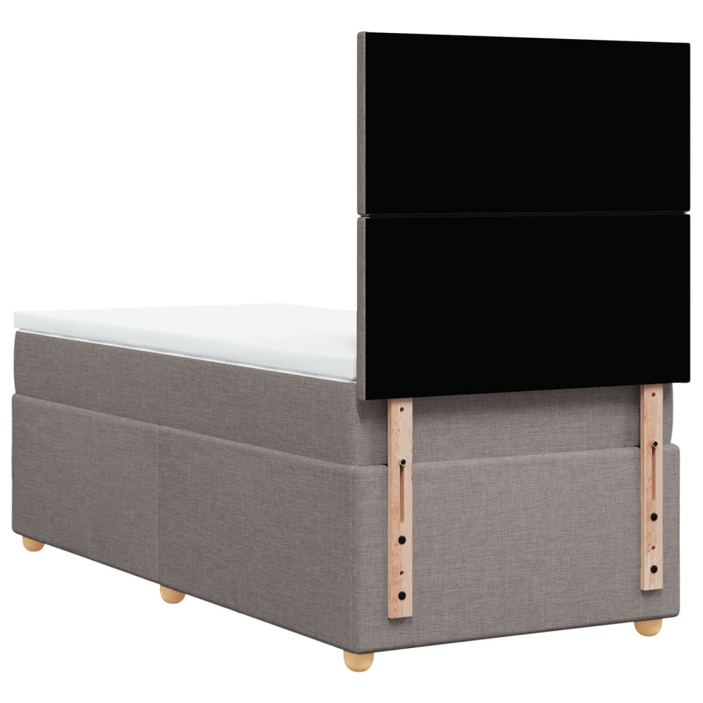 Boxspring met matras stof taupe 90x200 cm is nu te koop bij PeponiXL, paradijselijk wonen!