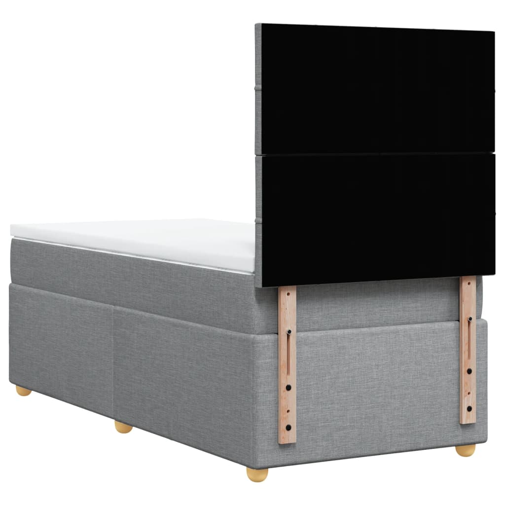 Boxspring met matras stof lichtgrijs 90x200 cm is nu te koop bij PeponiXL, paradijselijk wonen!