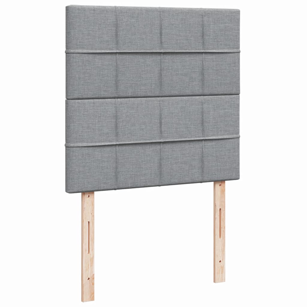 Boxspring met matras stof lichtgrijs 90x200 cm is nu te koop bij PeponiXL, paradijselijk wonen!
