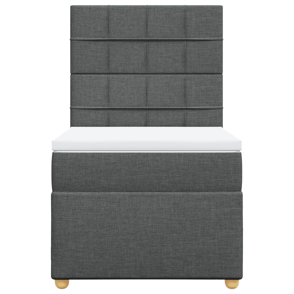 Boxspring met matras stof donkergrijs 90x200 cm is nu te koop bij PeponiXL, paradijselijk wonen!