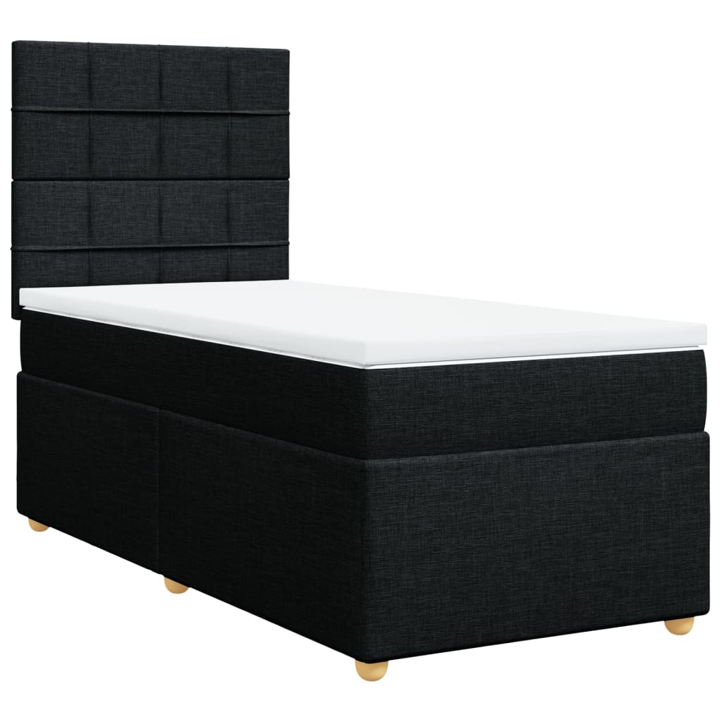 Boxspring met matras stof zwart 90x200 cm is nu te koop bij PeponiXL, paradijselijk wonen!