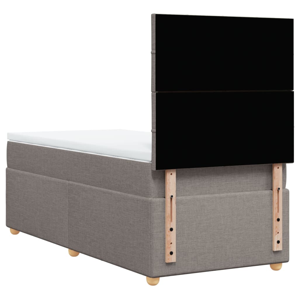 Boxspring met matras stof taupe 90x200 cm is nu te koop bij PeponiXL, paradijselijk wonen!