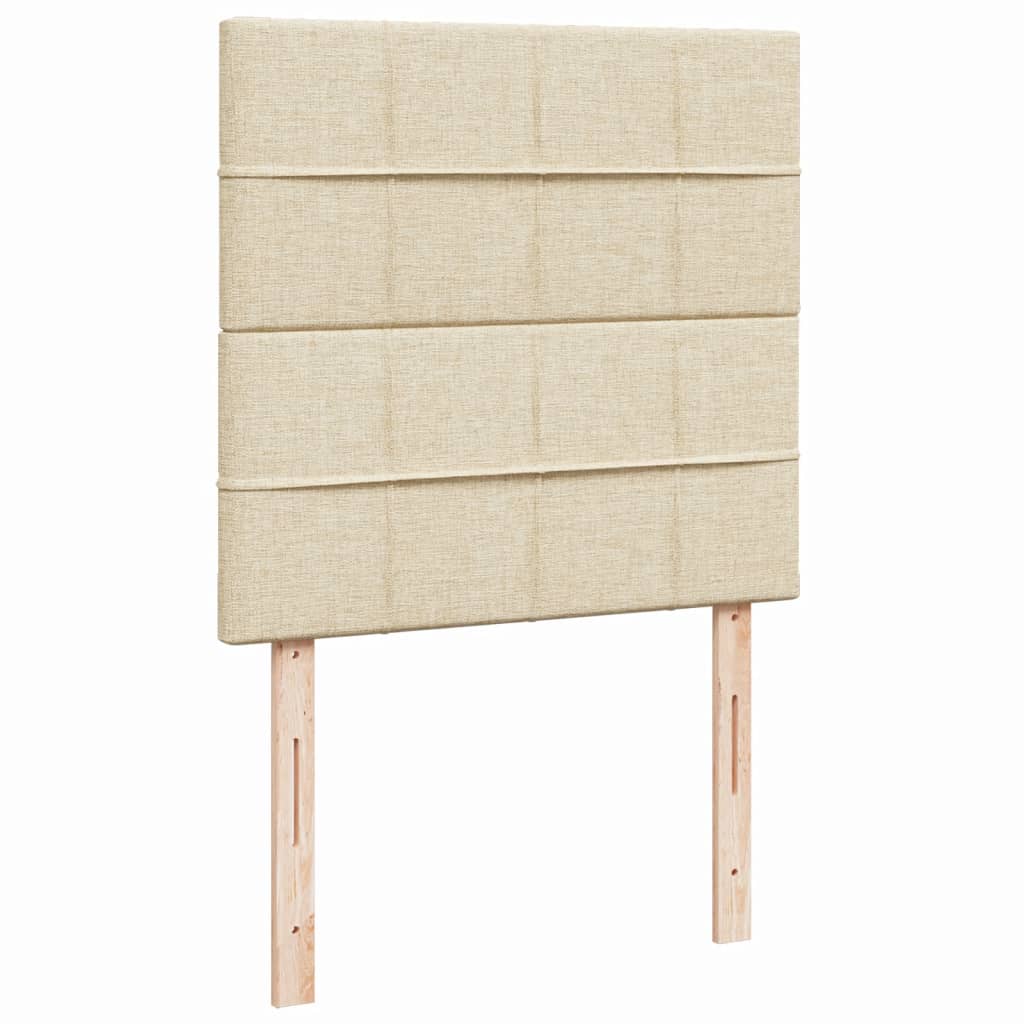 Boxspring met matras stof crèmekleurig 90x200 cm is nu te koop bij PeponiXL, paradijselijk wonen!