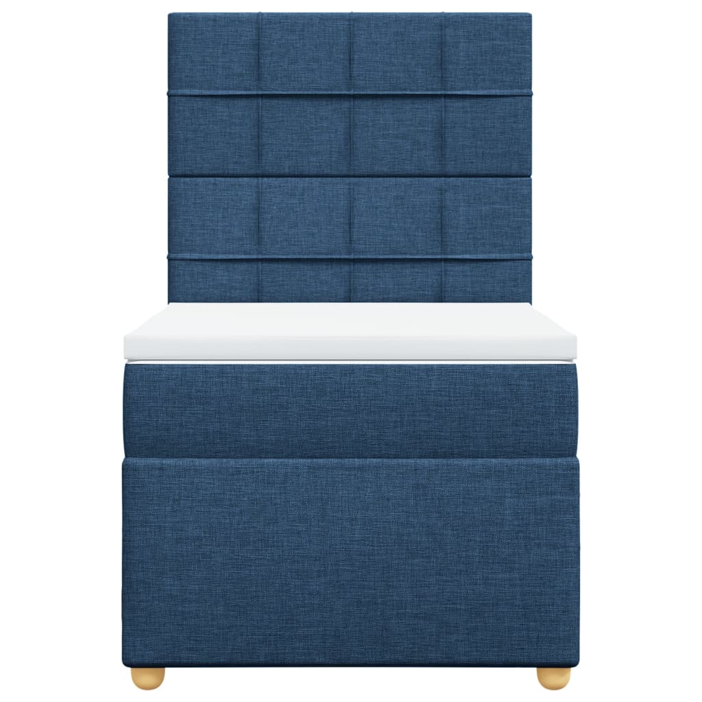 Boxspring met matras stof blauw 90x200 cm is nu te koop bij PeponiXL, paradijselijk wonen!