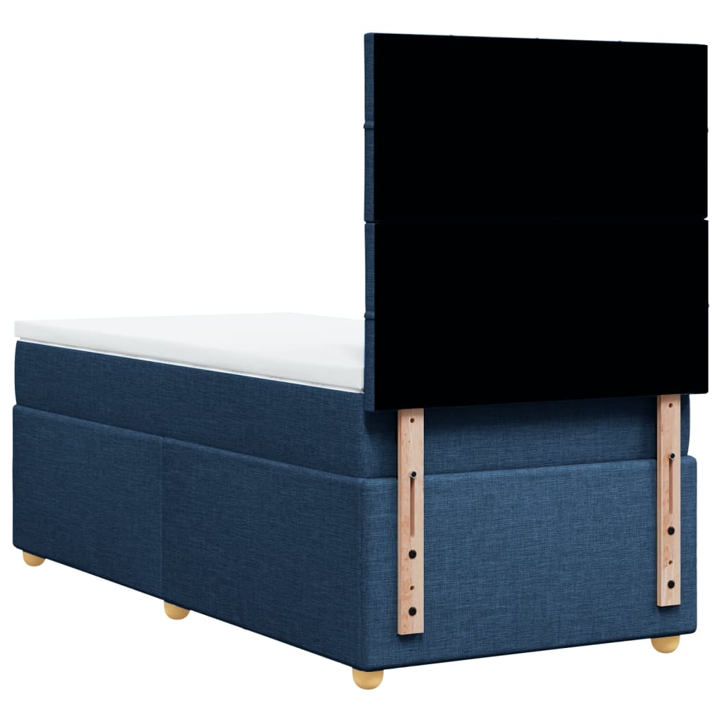 Boxspring met matras stof blauw 90x200 cm is nu te koop bij PeponiXL, paradijselijk wonen!