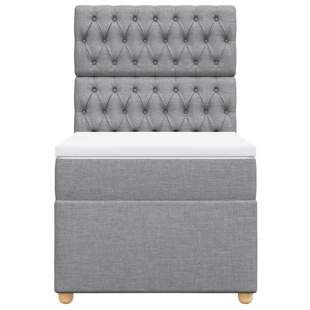 Boxspring met matras stof lichtgrijs 90x200 cm is nu te koop bij PeponiXL, paradijselijk wonen!