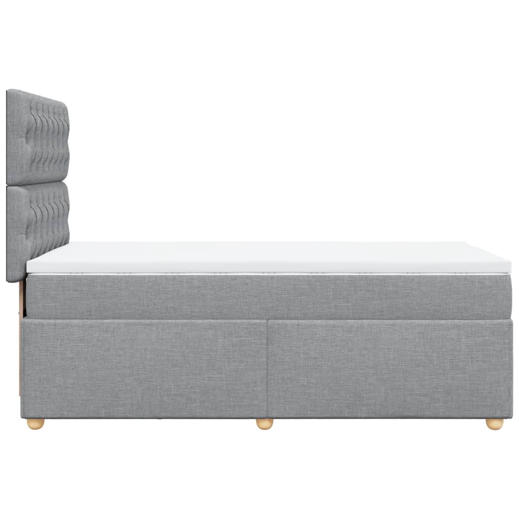 Boxspring met matras stof lichtgrijs 90x200 cm is nu te koop bij PeponiXL, paradijselijk wonen!