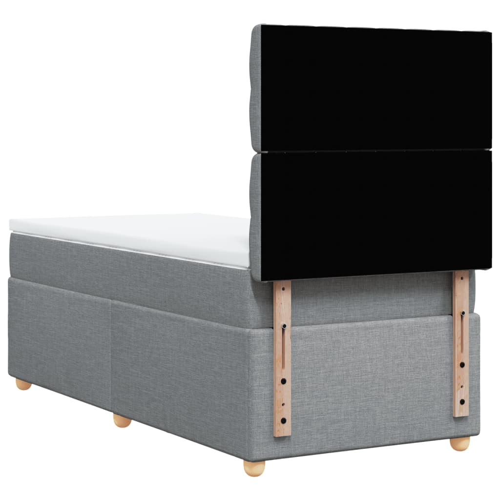 Boxspring met matras stof lichtgrijs 90x200 cm is nu te koop bij PeponiXL, paradijselijk wonen!