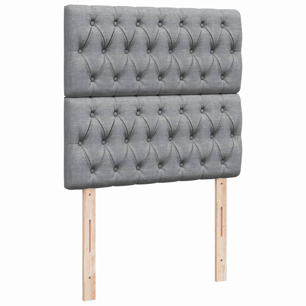 Boxspring met matras stof lichtgrijs 90x200 cm is nu te koop bij PeponiXL, paradijselijk wonen!