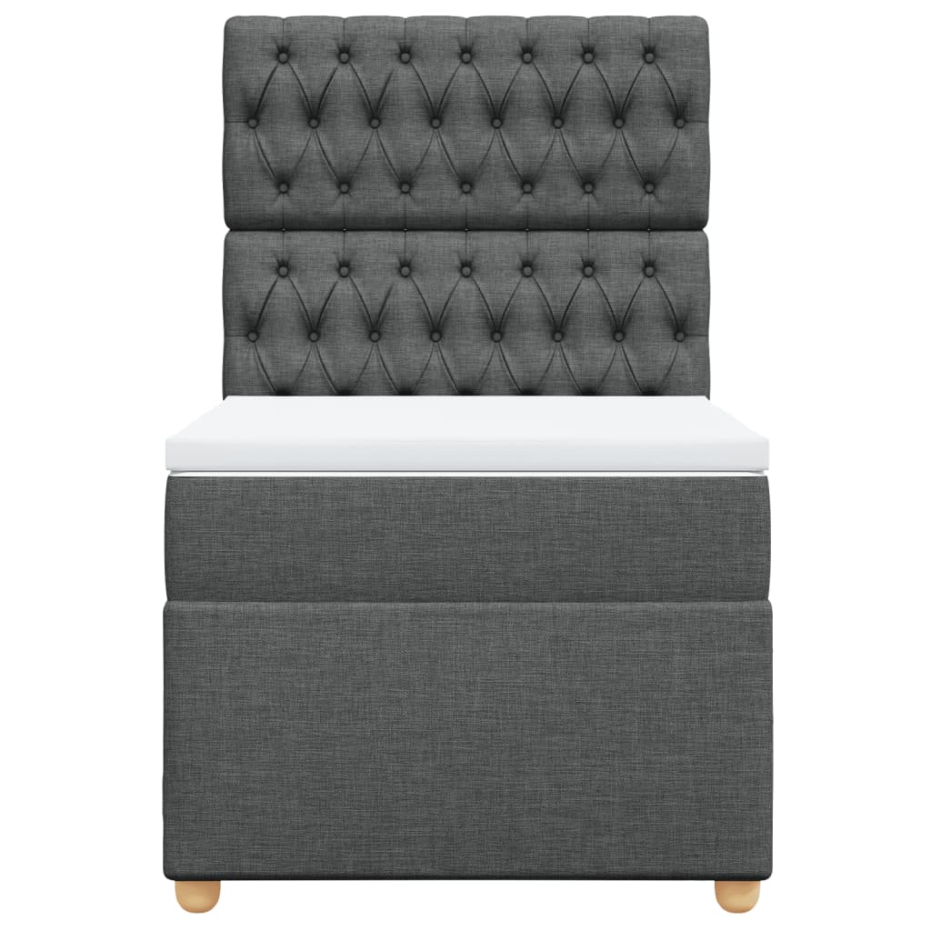 Boxspring met matras stof donkergrijs 90x200 cm is nu te koop bij PeponiXL, paradijselijk wonen!