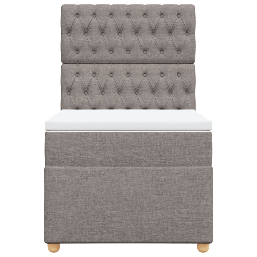 Boxspring met matras stof taupe 90x200 cm is nu te koop bij PeponiXL, paradijselijk wonen!