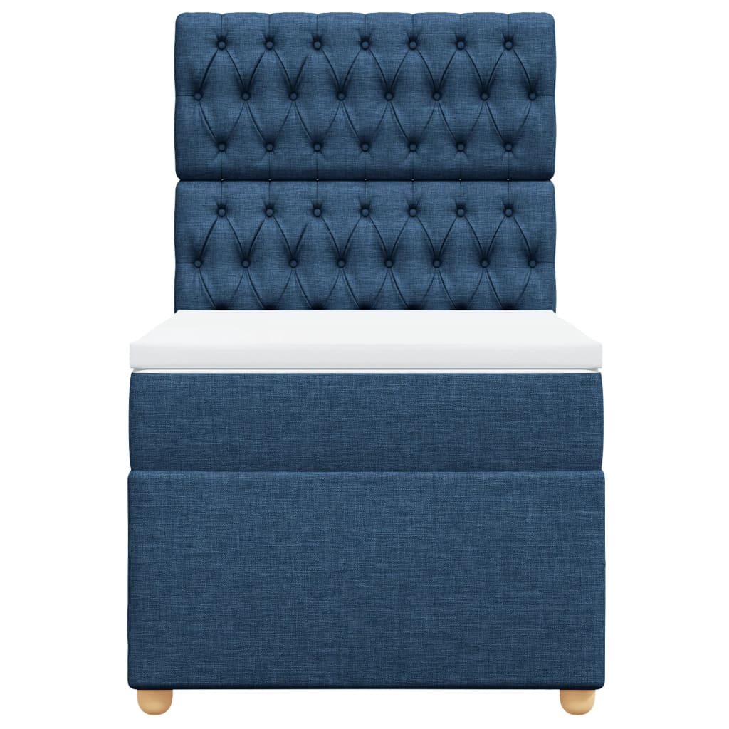 Boxspring met matras stof blauw 90x200 cm is nu te koop bij PeponiXL, paradijselijk wonen!