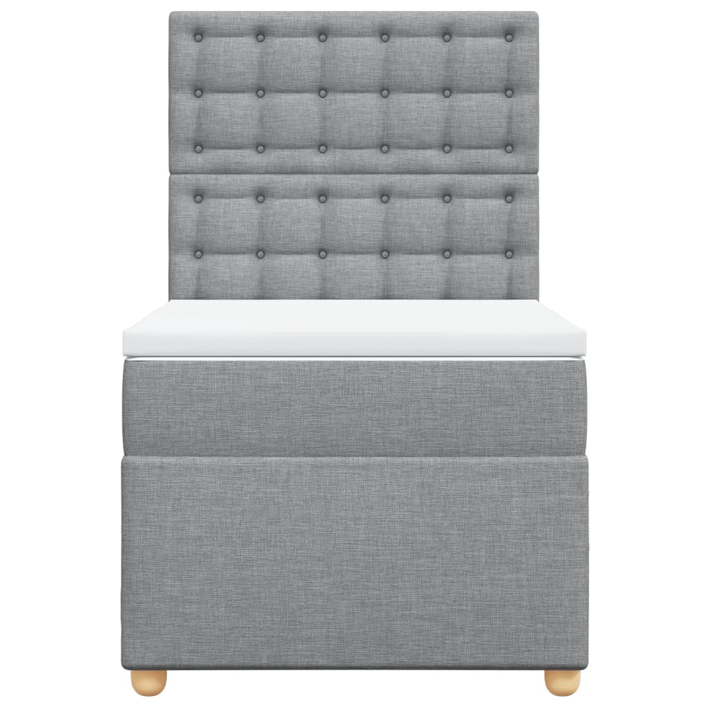 Boxspring met matras stof lichtgrijs 90x200 cm is nu te koop bij PeponiXL, paradijselijk wonen!