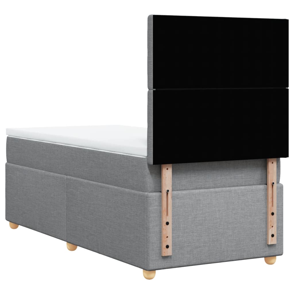 Boxspring met matras stof lichtgrijs 90x200 cm is nu te koop bij PeponiXL, paradijselijk wonen!
