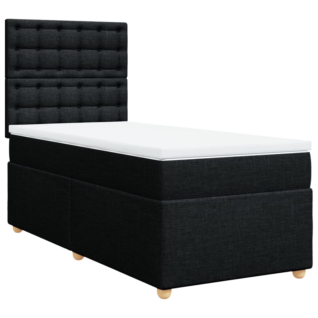 Boxspring met matras stof zwart 90x200 cm is nu te koop bij PeponiXL, paradijselijk wonen!