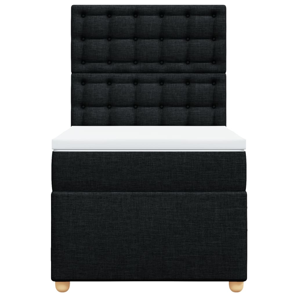 Boxspring met matras stof zwart 90x200 cm is nu te koop bij PeponiXL, paradijselijk wonen!