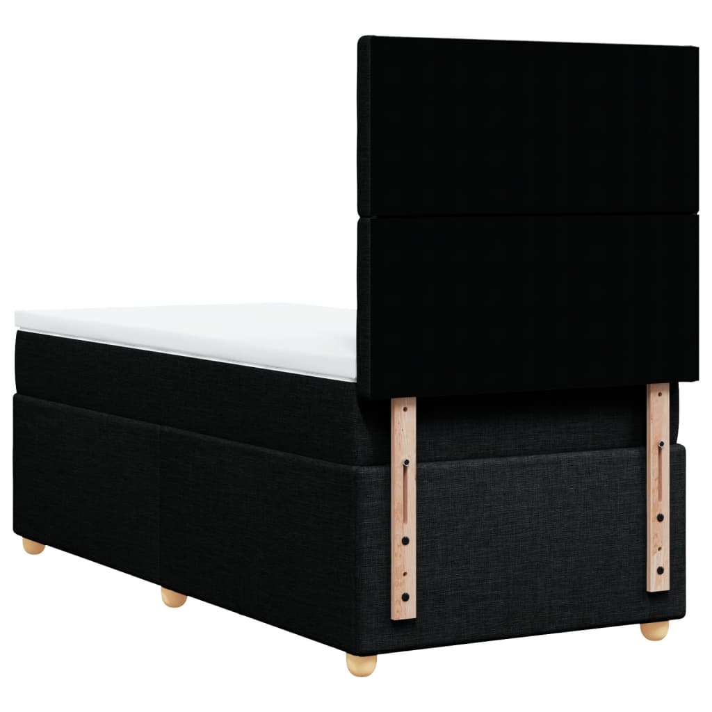 Boxspring met matras stof zwart 90x200 cm is nu te koop bij PeponiXL, paradijselijk wonen!