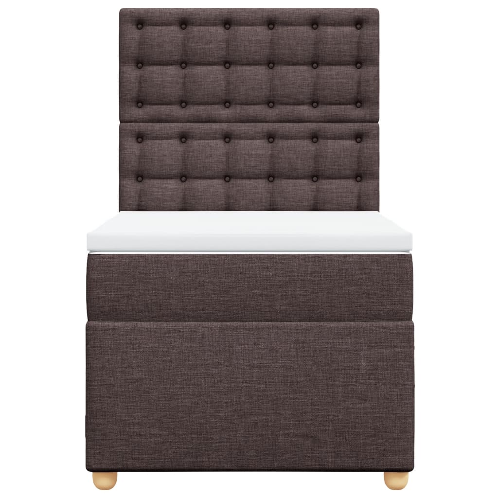 Boxspring met matras stof donkerbruin 90x200 cm is nu te koop bij PeponiXL, paradijselijk wonen!