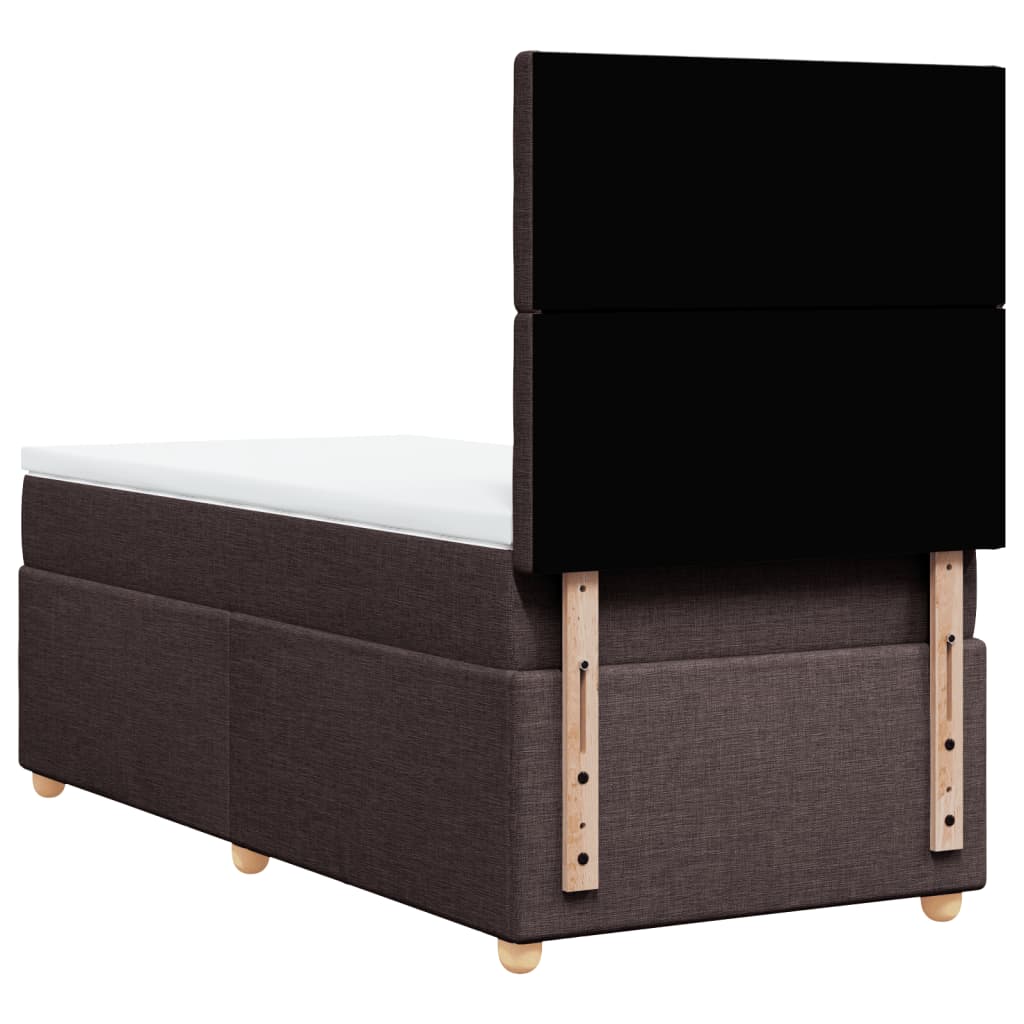 Boxspring met matras stof donkerbruin 90x200 cm is nu te koop bij PeponiXL, paradijselijk wonen!